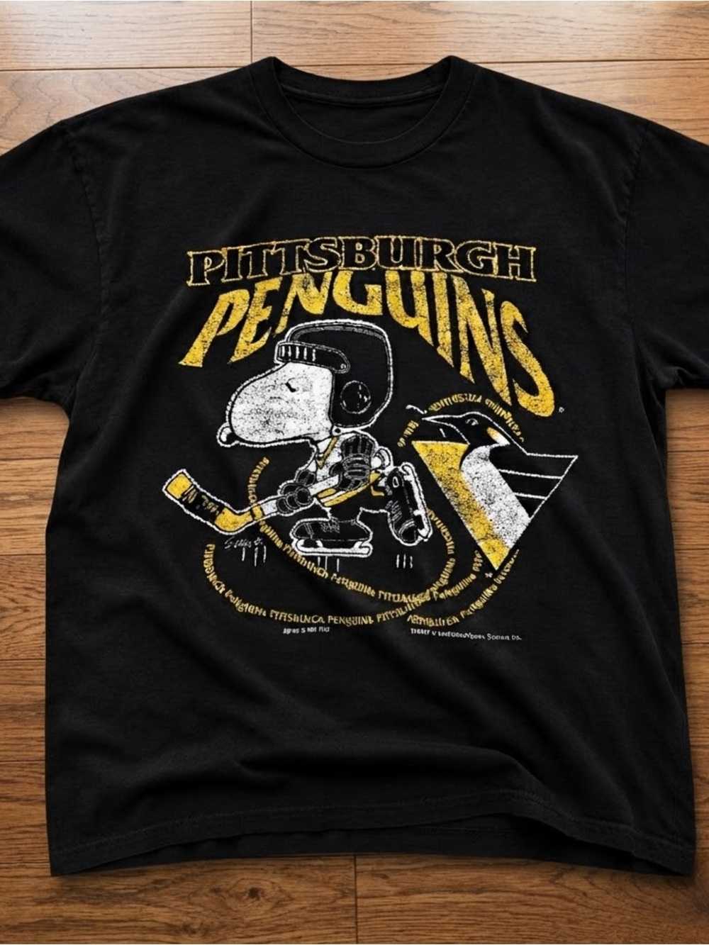 Hockey Cartoon Graphic Tee Gildan T-shirt Black